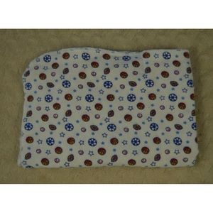 Koala Baby Sports Ball Star Receiving Blanket Flannel Blue White Football Soccer